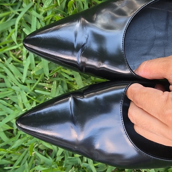 Liviana Conti Black Ballerine Leather Flats Size 41 - Picture 6 of 11